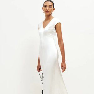 COPY - Reformation, Genna Silk Dress, Ivory, Size 8 - Never Worn, With Tags